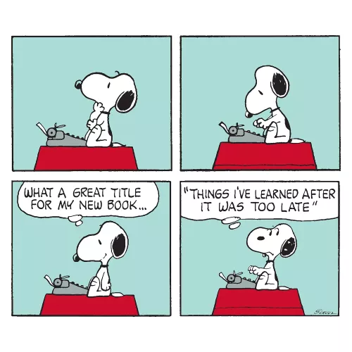 Snoopy square great title, Greeting Card