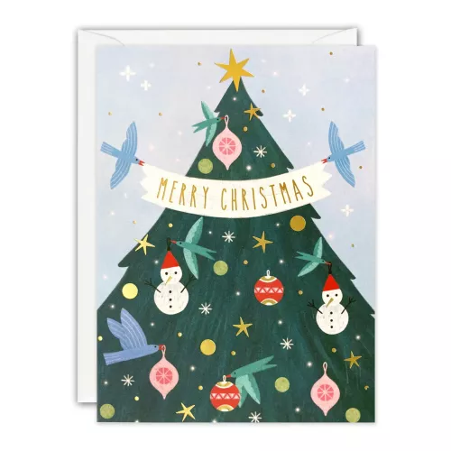 Tree with Birds Mini Christmas Card