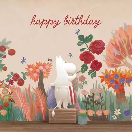 Moomin in Garden, Greeting Card