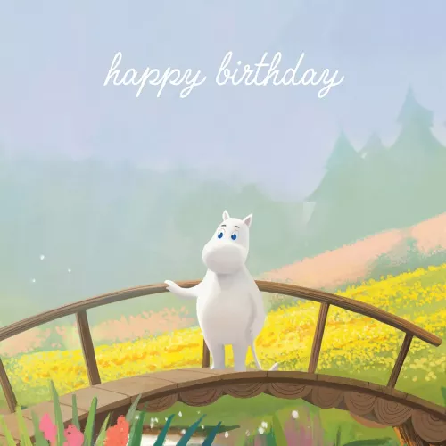 Moomin on a Bridge, Greeting Card
