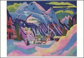 Davos in Winter, Postcard