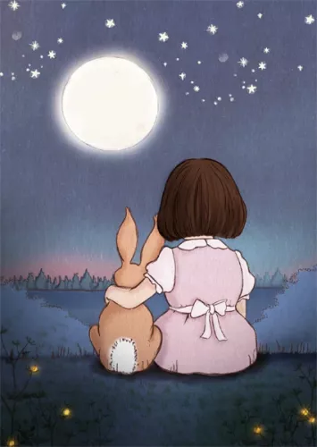 Moon Gazing, Postcard