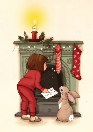 Waiting for Santa, Postcard