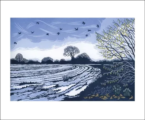 February Fields, Greeting Card
