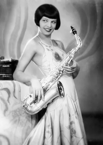 Girl with sax, Greeting Card