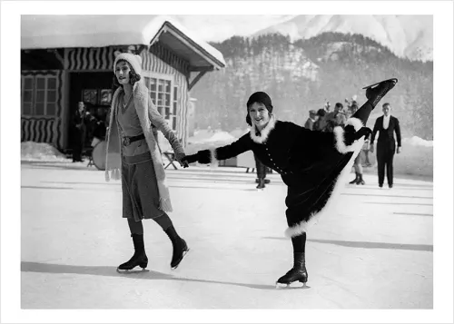 Skating in St Moritz, Greeting Card