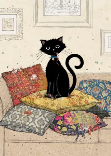 Cushion Kitty, Greeting Card