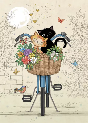 Bike Kitties, Greeting Card