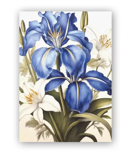 A Buquet with Blue Irises, Greeting Card