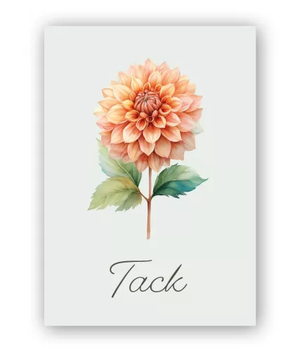 Dahlia med Tack, Dubbelvikt Kort