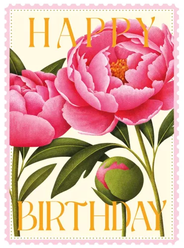 Colourburst Peonies Greeting Card