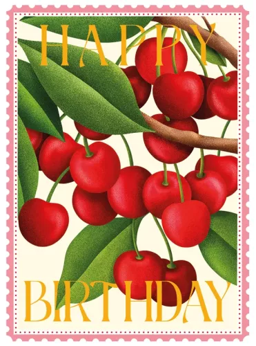 Colourburst Cherries Greeting Card