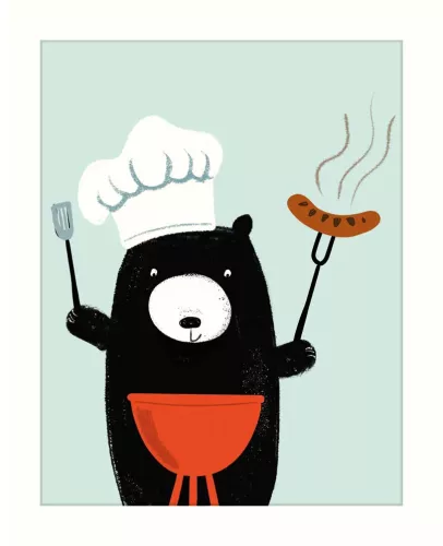 Bear & Bbq Greeting Card