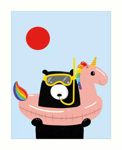 Bear & Snorkel Greeting Card