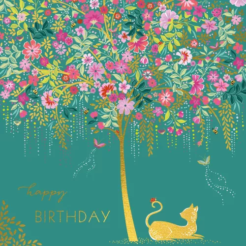 Cat & Tree Sara Miller Greeting Card
