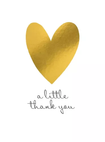 Gold Heart Tiny But Mighty Notecard