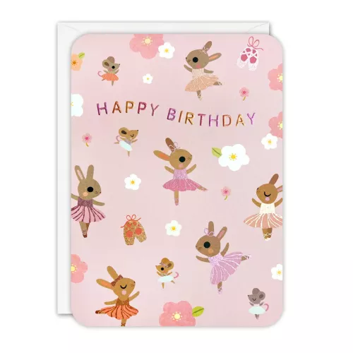 Birthday Ballet Bunnies Sprouts Greeting Card