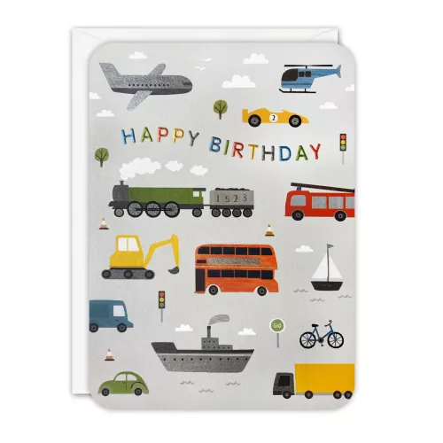Birthday Transport Sprouts Greeting Card