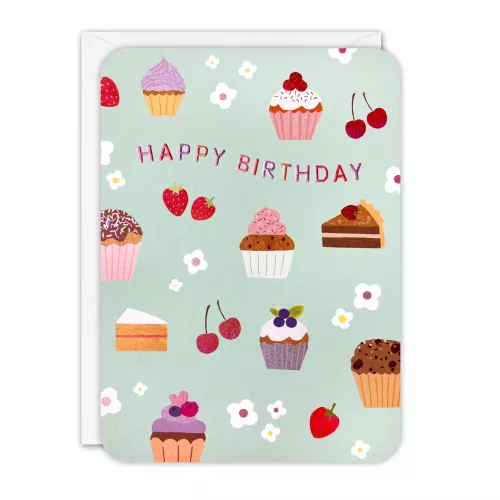 Birthday Cupcakes Sprouts Greeting Card