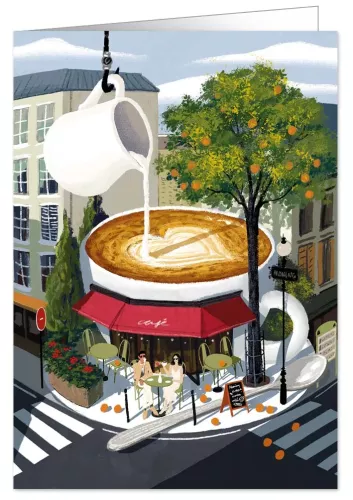 coffee with late art, Greeting Card