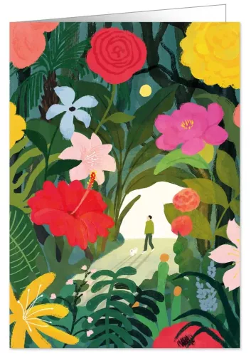 walking between flowers, Greeting Card