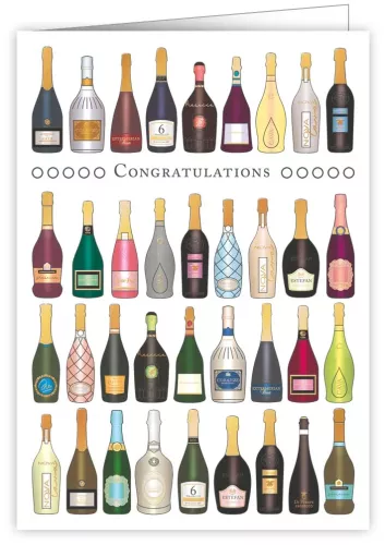 bottels of sparkling wine, Greeting Card