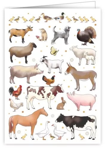 farming animals, Greeting Card