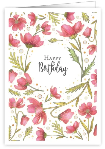 Pink Flowers, Greeting Card