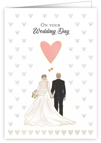 bride and groom, heart, Greeting Card