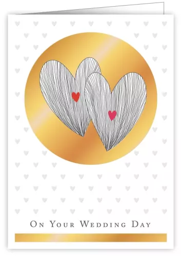 Golden Hearts, Greeting Card