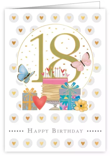 hearts, presents, cake, Greeting Card
