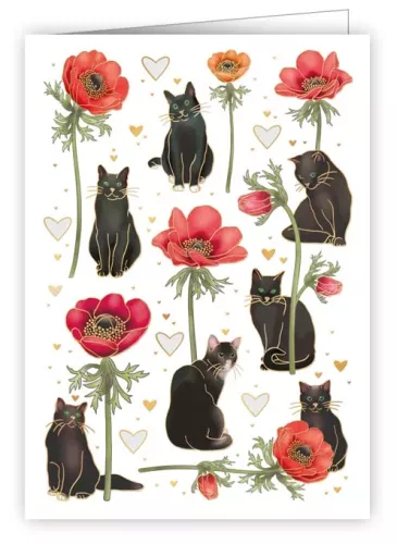 flowers and cats, Mini Card