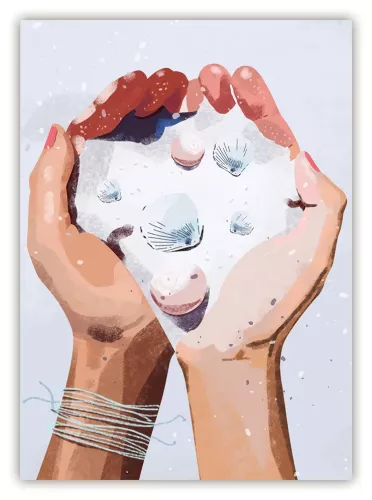 sea shells and sand, Postcard