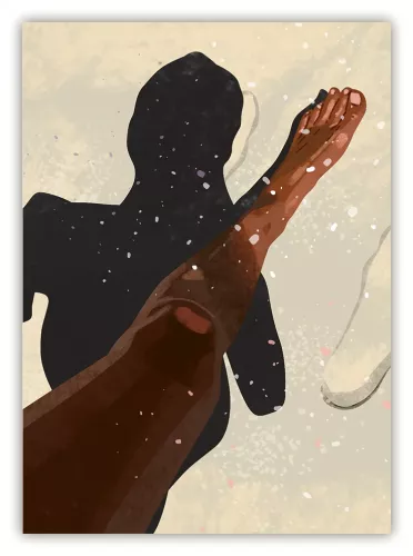 walking on beach, Postcard