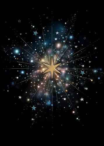 Gold Starburst, Greeting Card