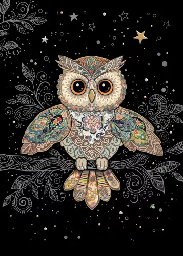 Patterned Owl, Greeting Card