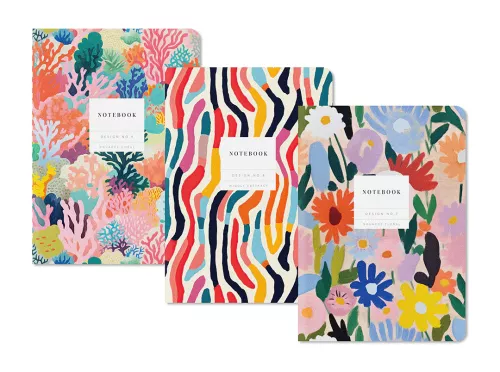 Kaleido Set No.2 | 3 Pack Stitched A5 Notebooks