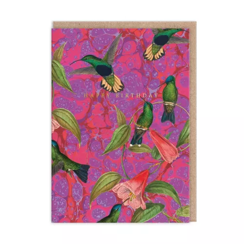 Marble Humming Birds Greeting Card (12048)
