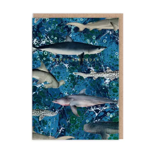 Marble Sharks Greeting Card