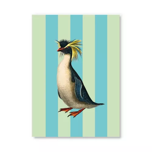 Striped Penguin Postcard (12337)