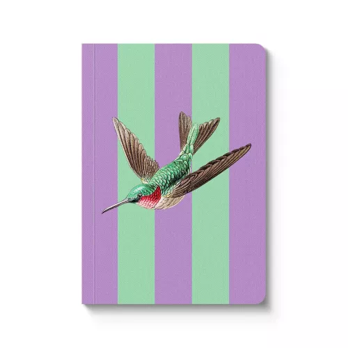 Striped Hummingbird Paperback Notebook (A6) (12360)