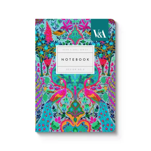 Neon Floral Peacock Premium Perfect Bound Notebook (A6) (12546)