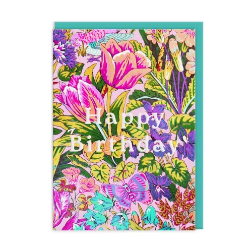 Neon Floral Mawson Tulip Greeting Card (12589)