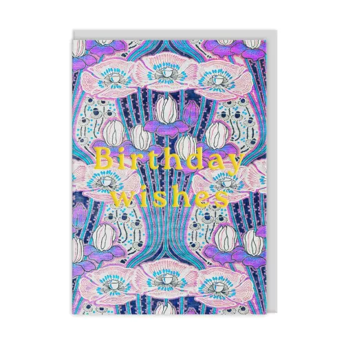 Neon Floral Art Deco Floral Greeting Card (12593)