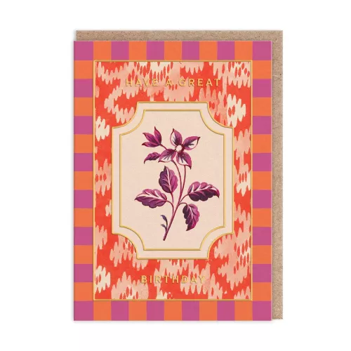 Cottagecore Orange and Purple Greeting Card (12603)