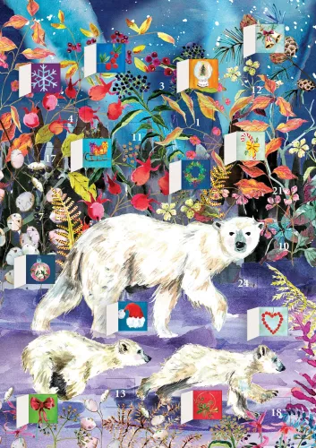 Aurora Bears Advent Calendar Card