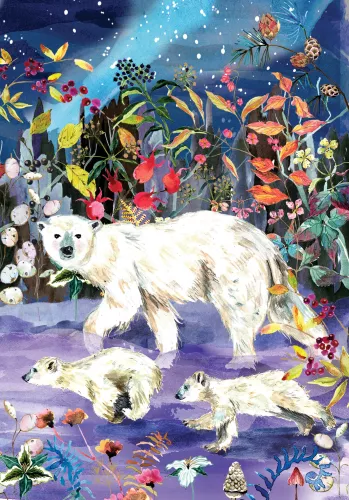 Aurora Bears Greeting Card single