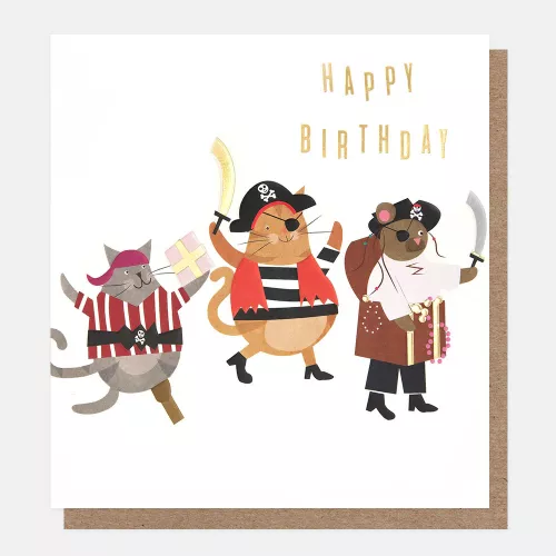 Animal Pirates Happy Birthday Card