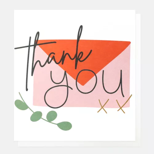 Pink Letter Thank You Card