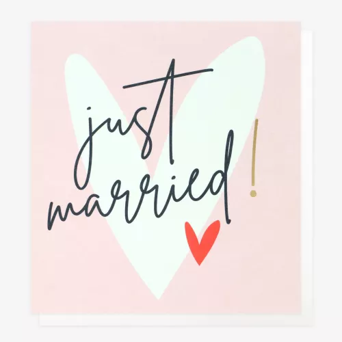 Just Married Hearts Wedding Card